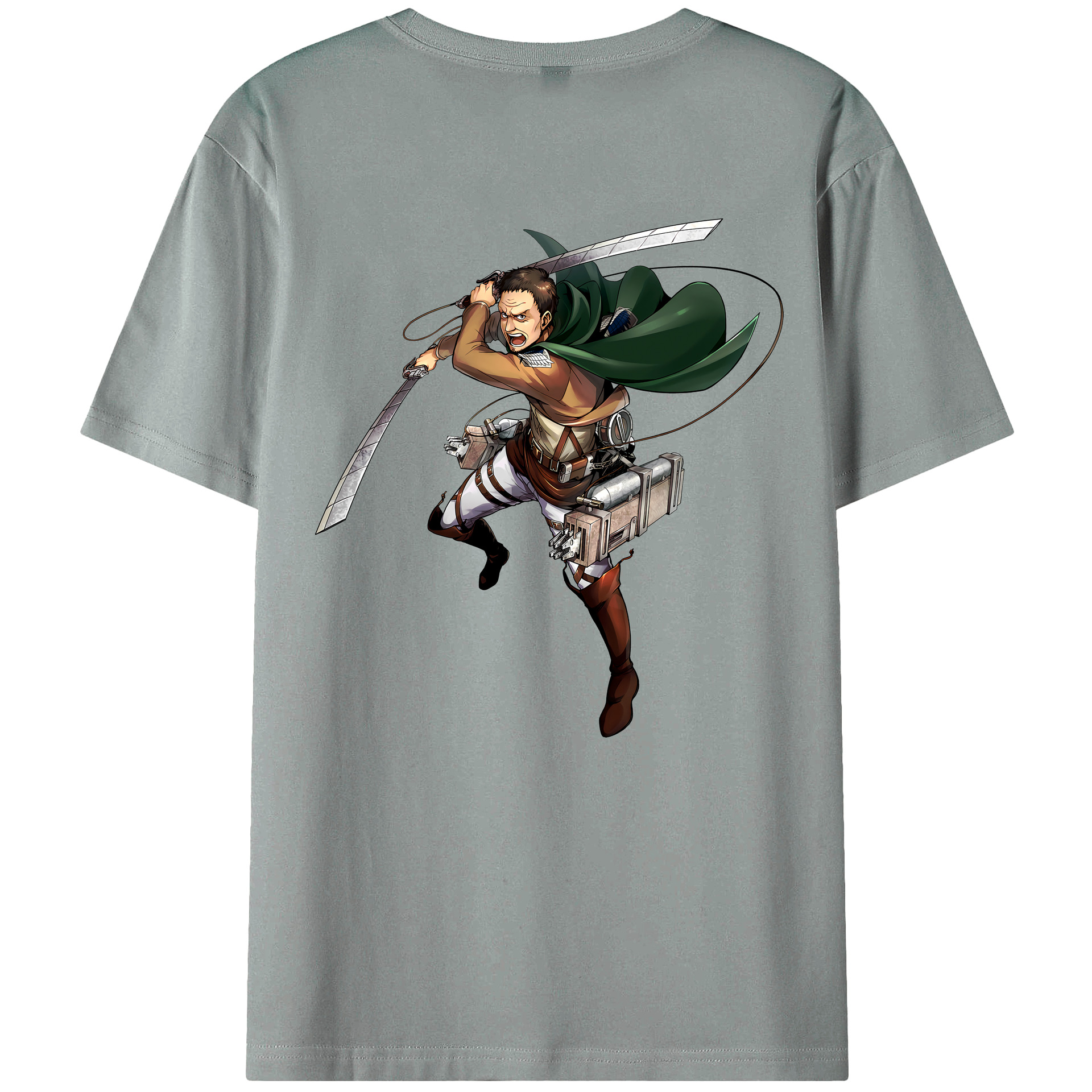 （画像用） 進撃の巨人 Attack on Titan 綿100％ メンズ半袖Tシャツ（バックプリント） 通気性